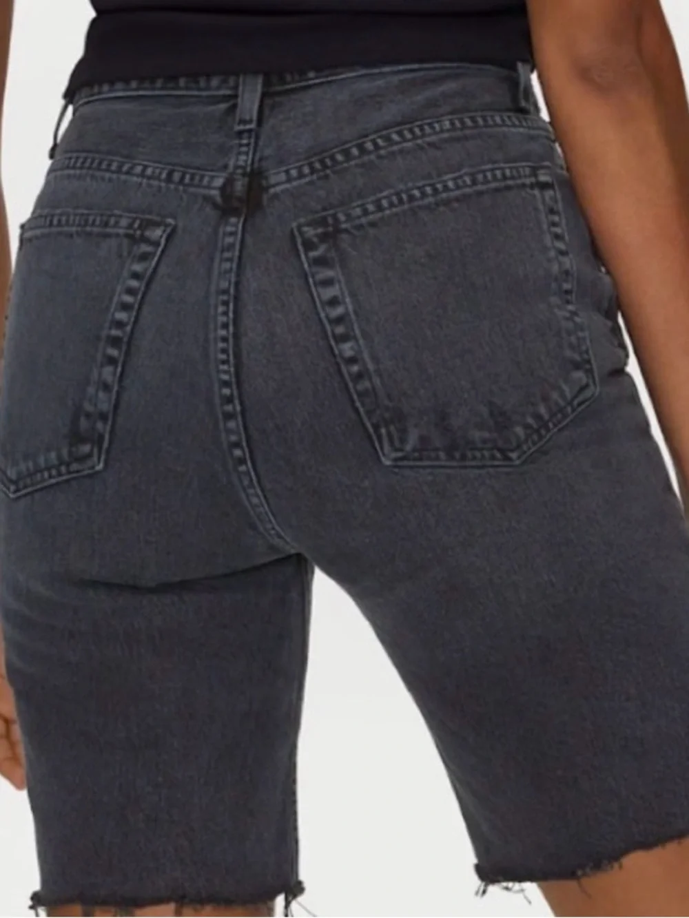 Agolde Pinch waist Black Denim Shorts - Picture 3 of 9